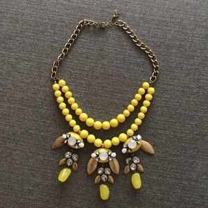 Awesome yellow and bronze statement necklace